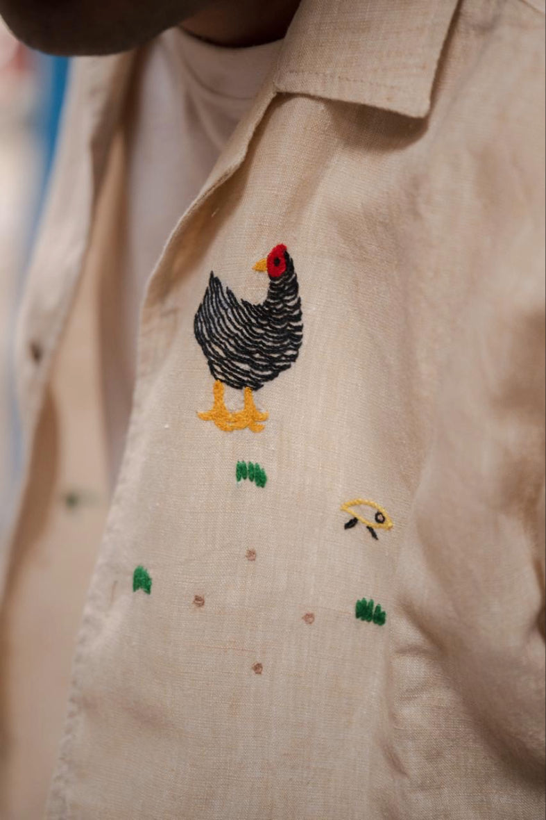 Rooster Embroidered Shirt