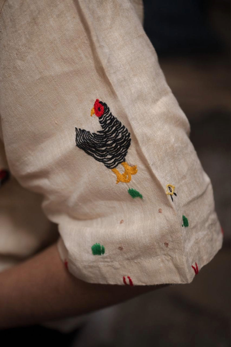 Rooster Embroidered Shirt