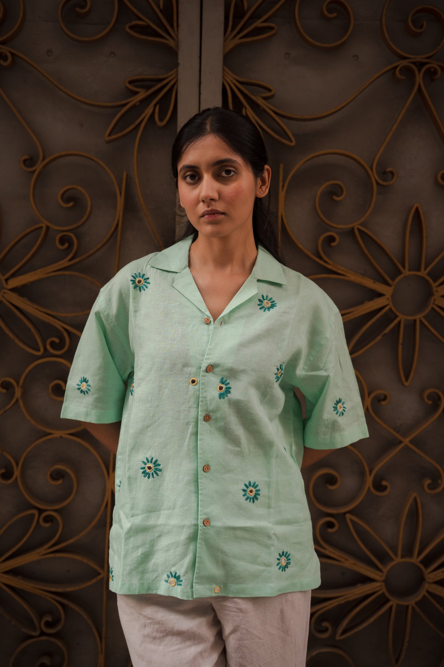 Sunflower Embroidered Shirt