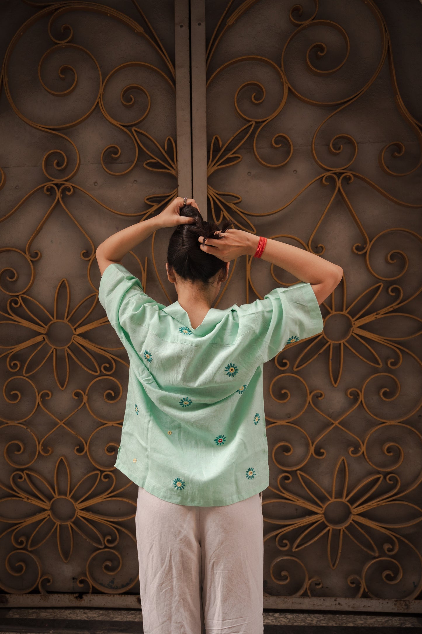 Sunflower Embroidered Shirt