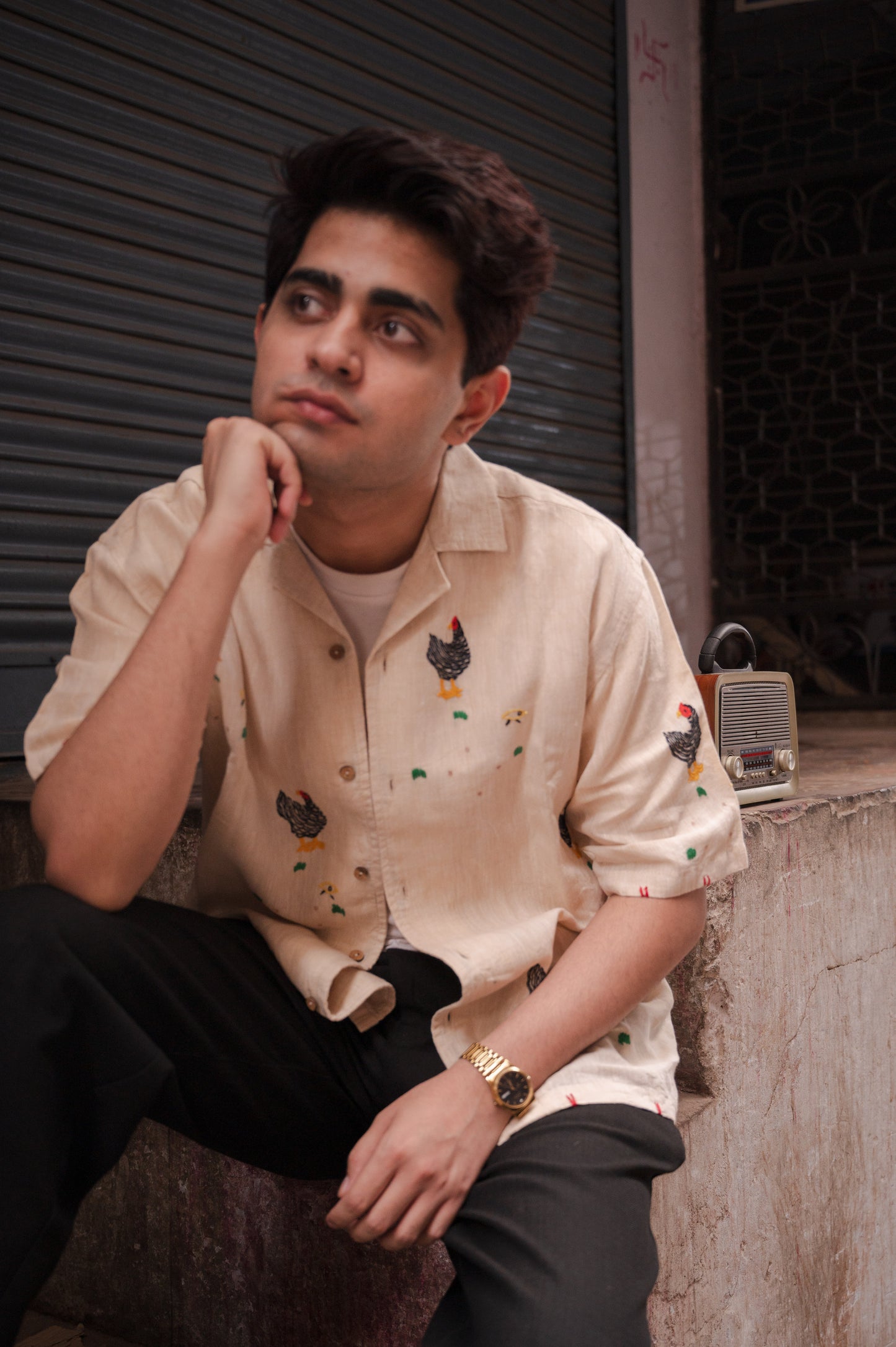 Rooster Embroidered Shirt