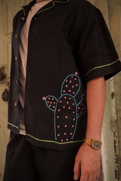Flower Embroidered Shirt